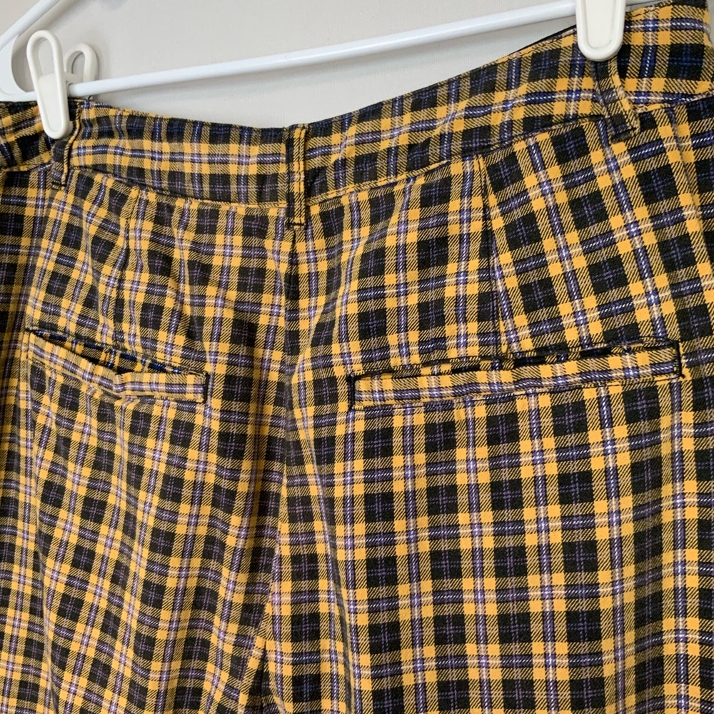 Free People Sz 10 Joey Menswear Inspired Plaid High Waist Pants Trousers Grunge - Picture 6 of 9